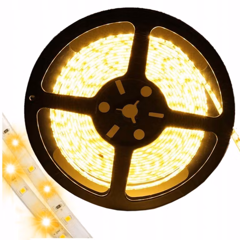 Striscia LED, colore bianco caldo, impermeabile, 5 metri, 24V, 54W, dimmerabile, grado di protezione IP63