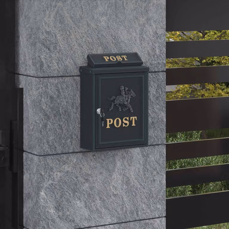Cassetta Postale da Muro con Porta vidaXL Verde L 29 cm x P 13 cm x H 41 cm
