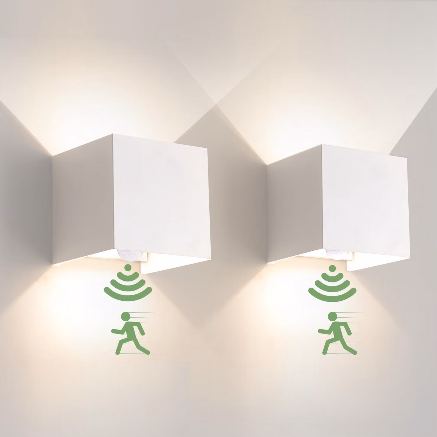Lampada da parete a LED, 6W, con sensore di movimento, 4000K, bianca