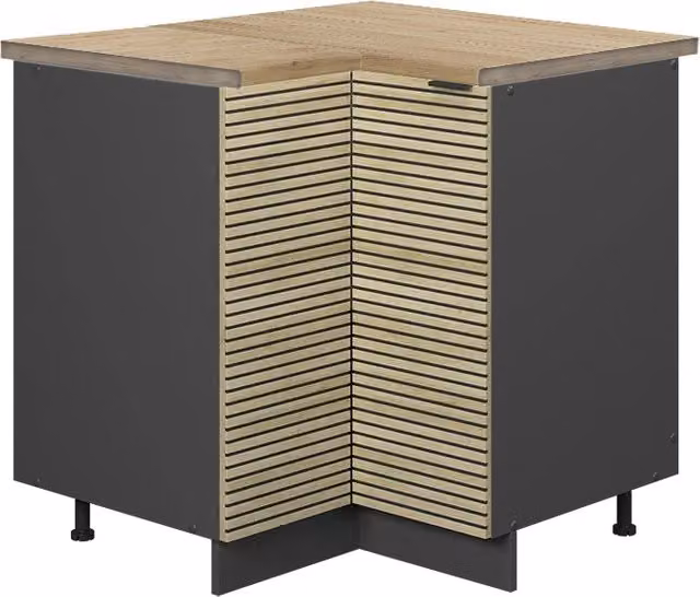 Mobile ad angolo cucina Fame-Line Pannello in quercia/Antracite 80.5 cm, PL Rovere Vicco
