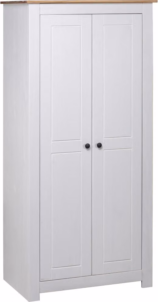 Armadio Bianco 80x50x171,5 cm Legno Massello Pino Panama Range