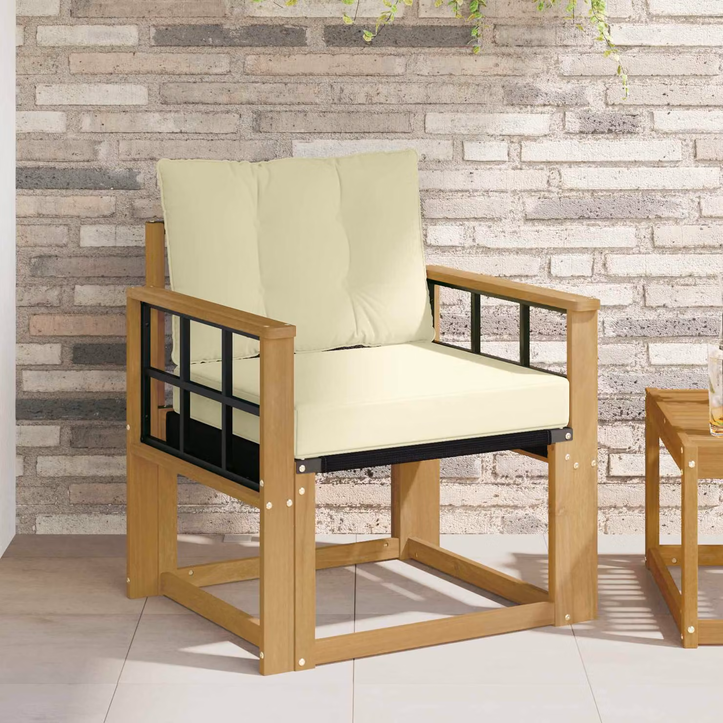 vidaXL Divano da esterno moderno in legno di acacia massello e textilene bianco, beige o marrone con cuscini inclusi