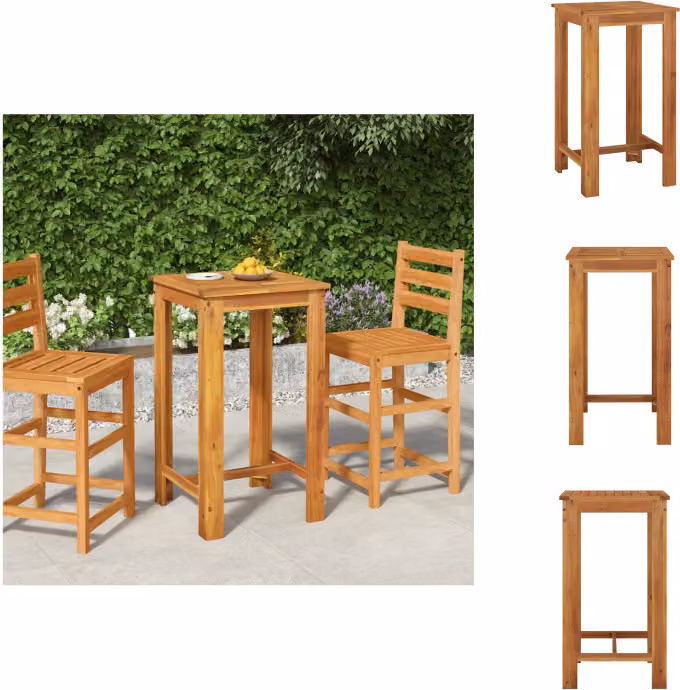 vidaXL Tavolo bar da giardino 60x60x105 cm in legno massiccio di acacia - Tavoli da giardino
