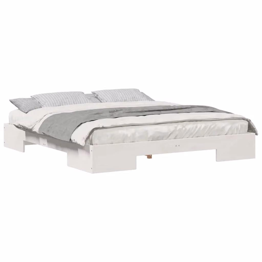 Struttura del letto moderna in legno di pino bianco vidaXL 200 x 200 cm – 2