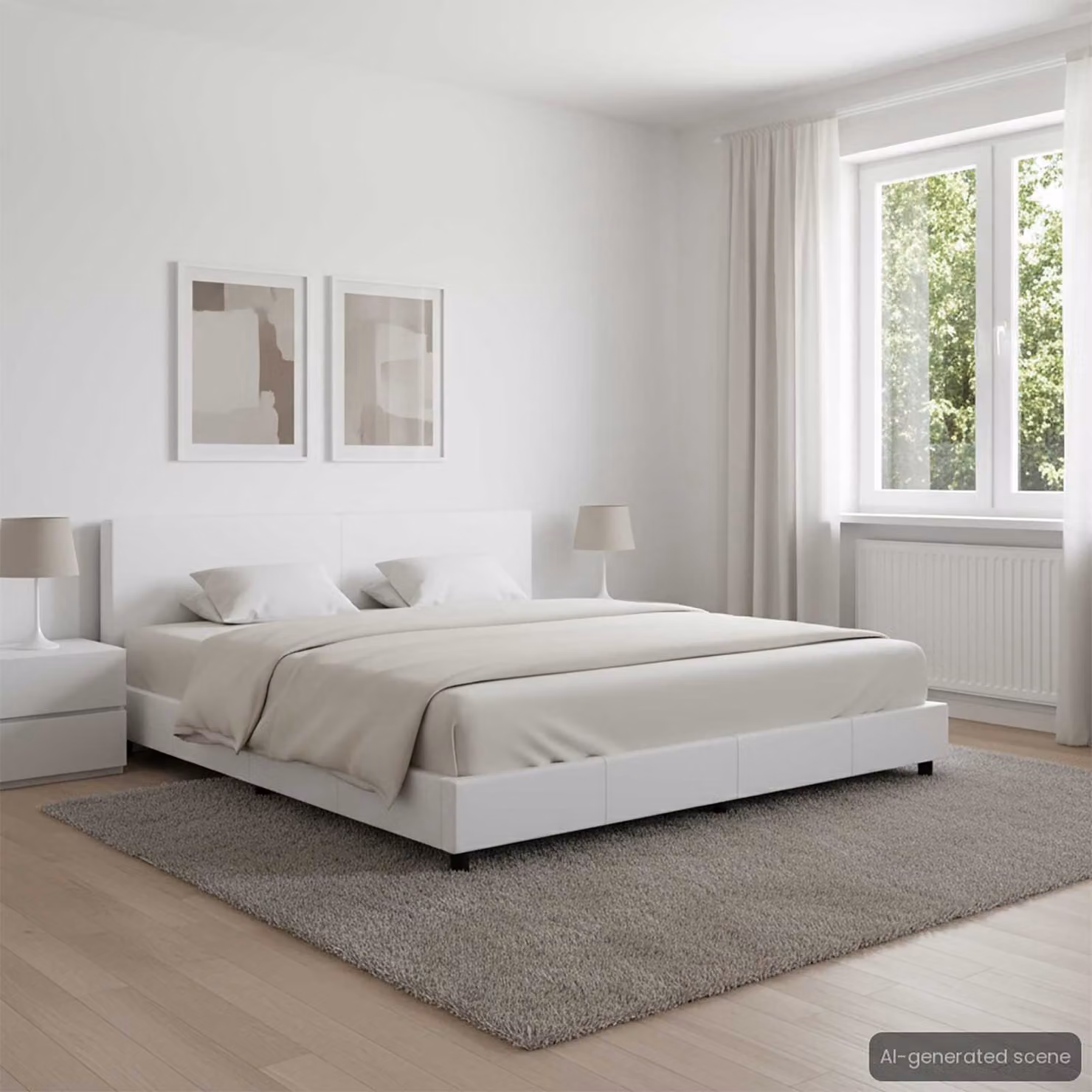 Giroletto vidaXL in similpelle bianco per adulti 180x200 cm