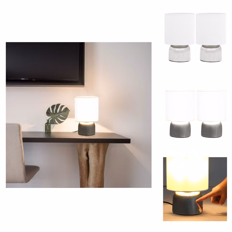 vidaXL Lampade da tavolo 2 pz. Touch Sensor Bianco E14 - Lampade