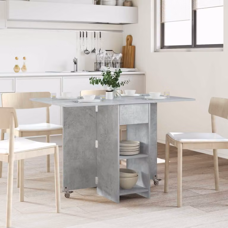 vidaXL Tavolo da pranzo rettangolare moderno in legno ingegnerizzato grigio L: 115 cm, P: 70 cm, H: 75 cm