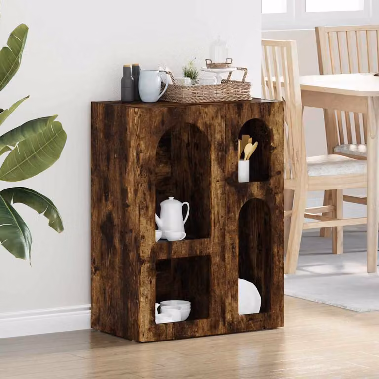Credenza moderna vidaXL ELST in rovere fumé marrone L: 59 cm, P: 35 cm, H: 80.5 cm