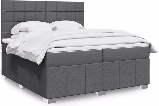 Letto Ibrido vidaXL con Base a Sollevamento e Materasso a Molle Insacchettate Grigio e Bianco 200 x 200 cm