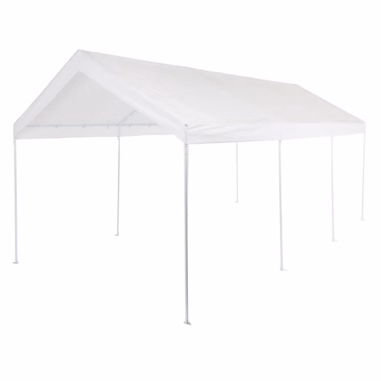 Gazebo da giardino Vestiamo Casa Giardino bianco con struttura in acciaio e tetto a capanna L: 600 cm, P: 300 cm, H: 280 cm