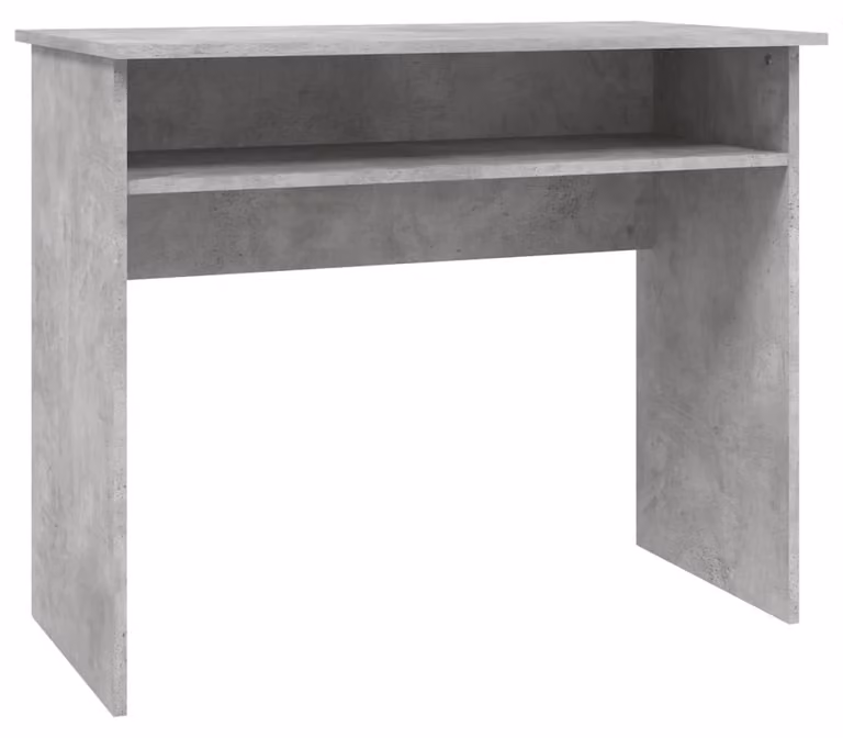 Solidchoice - Scrivania moderna in grigio cemento con vano portaoggetti per raccogliere documenti