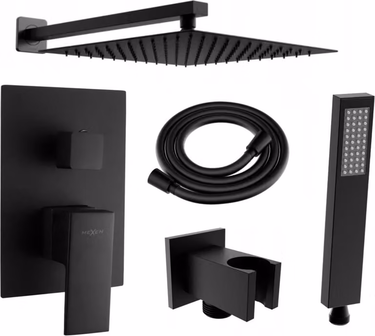 Mexen Uno DR02 set doccia ad incasso, nero - 71435DR02-70