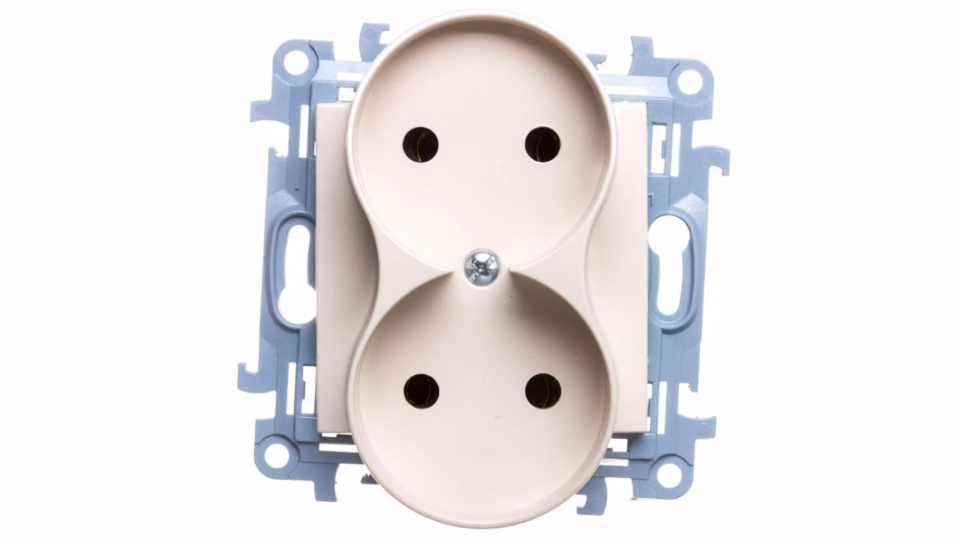 Contatto Simon CG2M.01/41, colore bianco, materiale plastico, grado di protezione IP20, tensione 250 V, dimensioni 77 mm x 46 mm