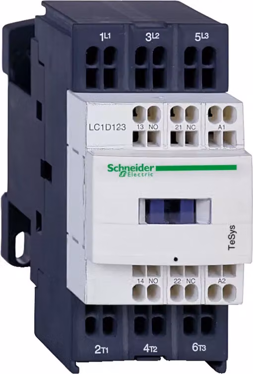 Schneider Electric Contattore LC1D 3 poli, +1S+1Ö, 15 kW, 32 A, 400 V AC3, bobina 24 V CC LC1D323BL
