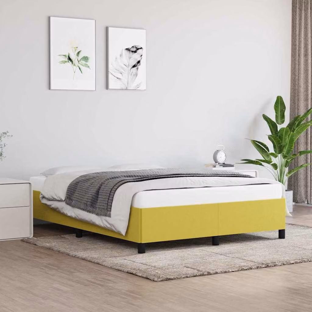 vidaXL Giroletto senza Materasso in Tessuto Verde L: 140 cm, P: 190 cm