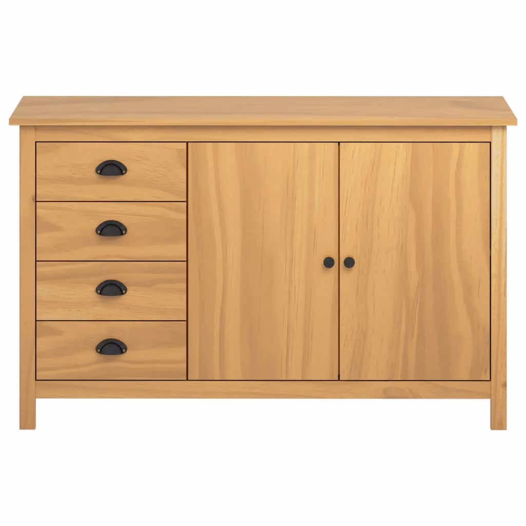 vidaXL Credenza Hill honey brown 130x40x80 cm in legno di pino massiccio