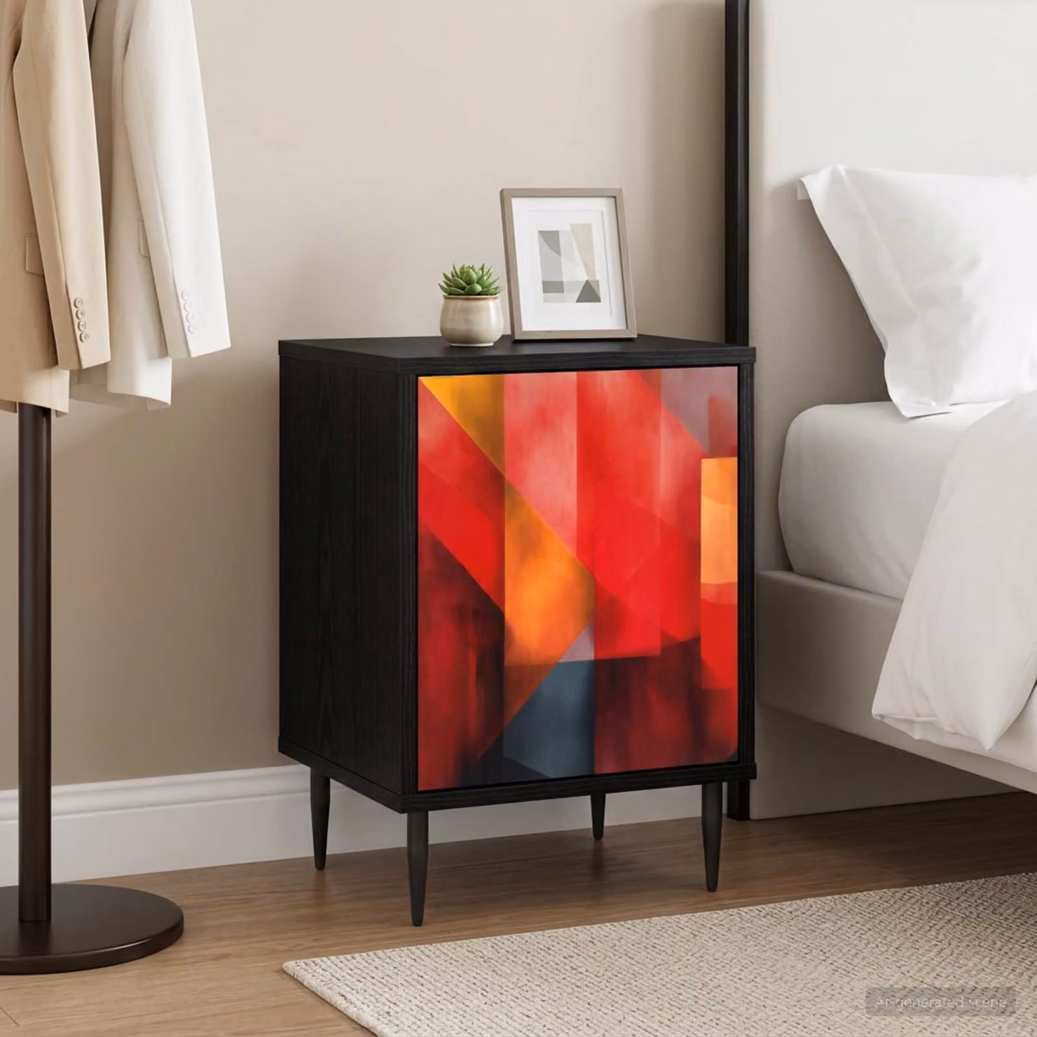 Armadio da Notte vidaXL HEESCH Rovere Nero Moderno L: 36 cm, P: 33 cm, H: 51 cm