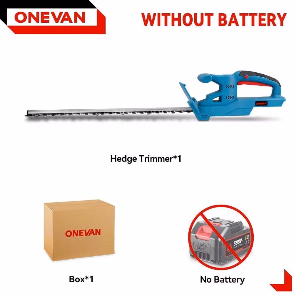 Tagliasiepi - Tagliasiepi a batteria - 3000 W - Lama da 50,8 cm - 20.000 giri/min - Lame a doppio taglio - Senza batteria - Nero