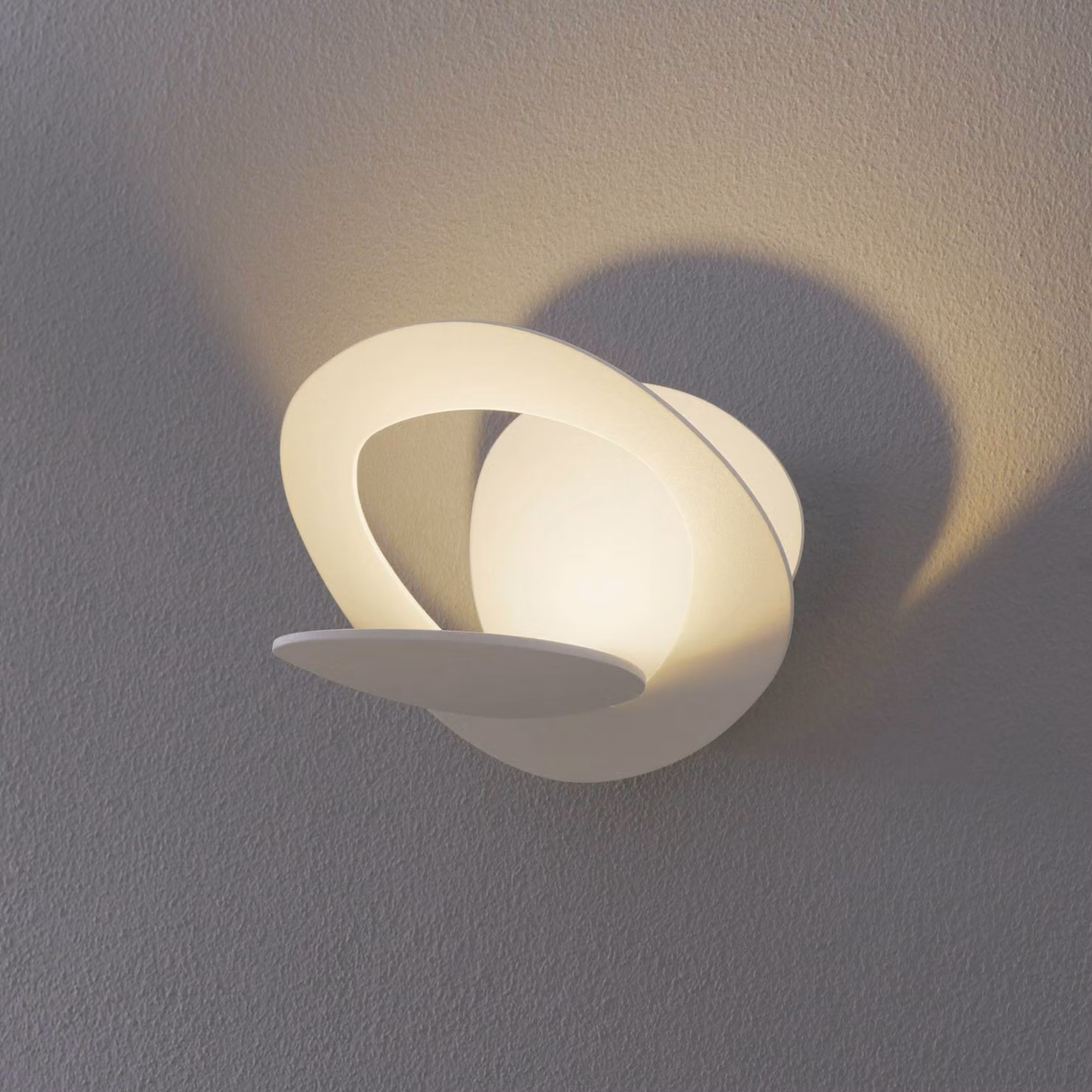 Artemide Applique da parete di design Pirce Micro, dimmerabile, Bianco / Opale, Soggiorno / Sala da pranzo, Alluminio, Design, Applique