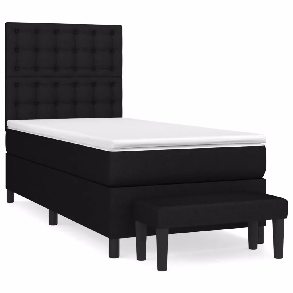 Letto Ibrido con Giroletto a Molle e Materasso vidaXL, Colore Nero e Bianco, L/P/H: 80 x 200 x 203 cm – 2