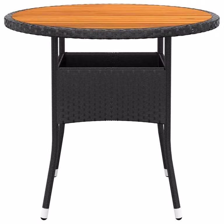 Tavolo da giardino in legno di acacia massello e rattan sintetico