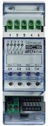 Attuatore Din Bticino F411/4 con 4 Relè Indipendenti 2 Moduli Scs Trasparente – 1