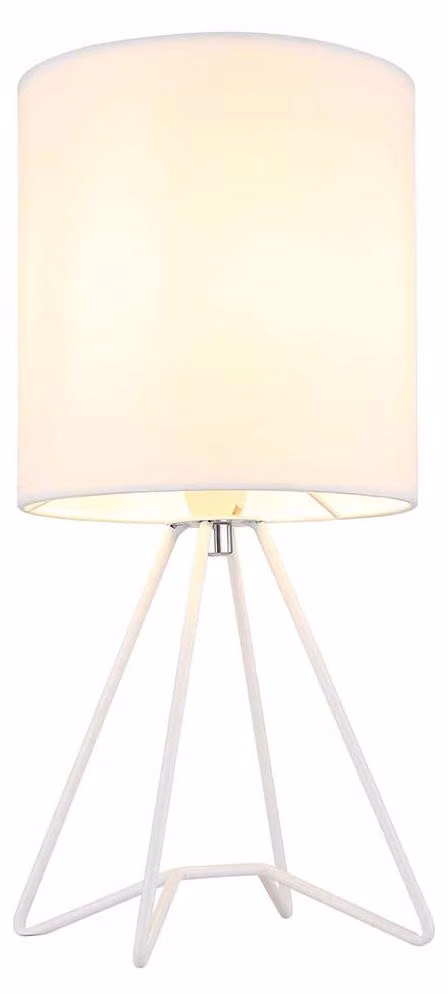 Lampada da tavolo, tessuto, bianco, H 34,5 cm