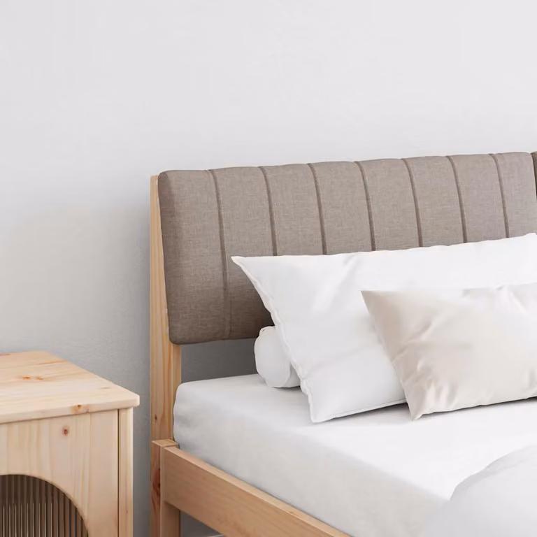 Testiera imbottita Talpa vidaXL in pino massello beige o marrone per camera da letto, larghezza: 160 cm