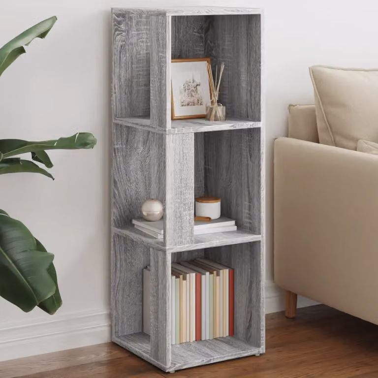 Mobile Vetrina Angolare vidaXL in Legno e MDF Grigio Sonoma L/P/H: 33 x 33 x 100 cm