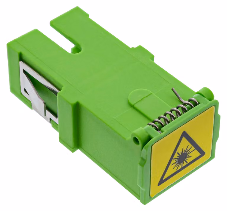 InLine® Accoppiamento in fibra ottica, simplex SC/SC, SM, manicotto in Vetroceramica, con otturatore, verde