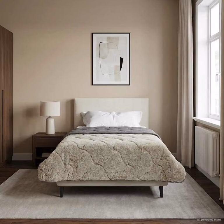 Piumino estivo reversibile vidaXL in microfibra traspirante, disponibile in grigio o beige, L 140 x P 200 cm