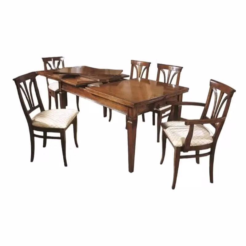 Tavolo rettangolare allungabile in legno di faggio color marrone Mobili 2G L: 180-360 cm, P: 90 cm – 1