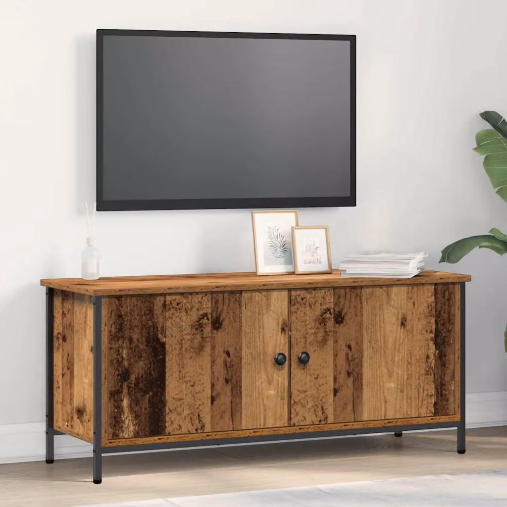 Mobile TV vidaXL in legno vecchio e legno ingegnerizzato, L 100 x P 35 x H 45 cm