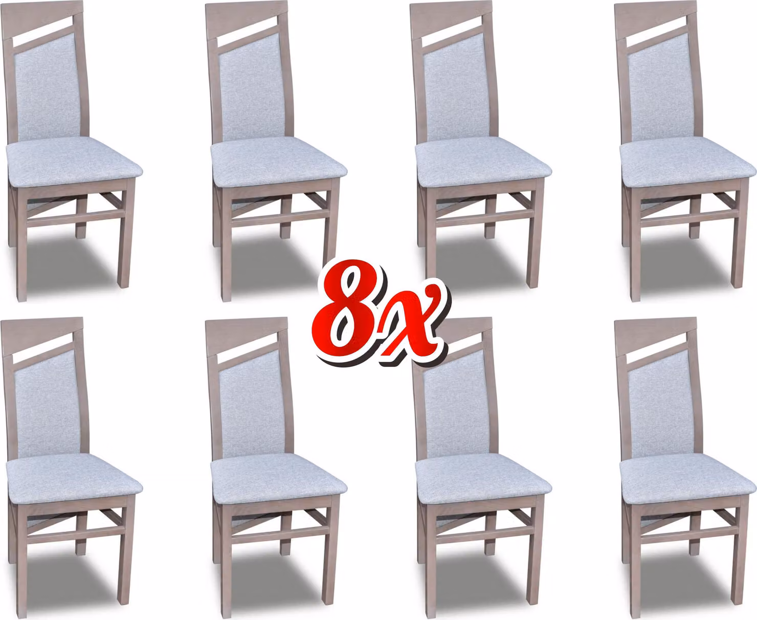 Garnitur Esszimmerstuhl Holz Polster Esszimmer Gruppe 8 x Lehnstuhl Sessel