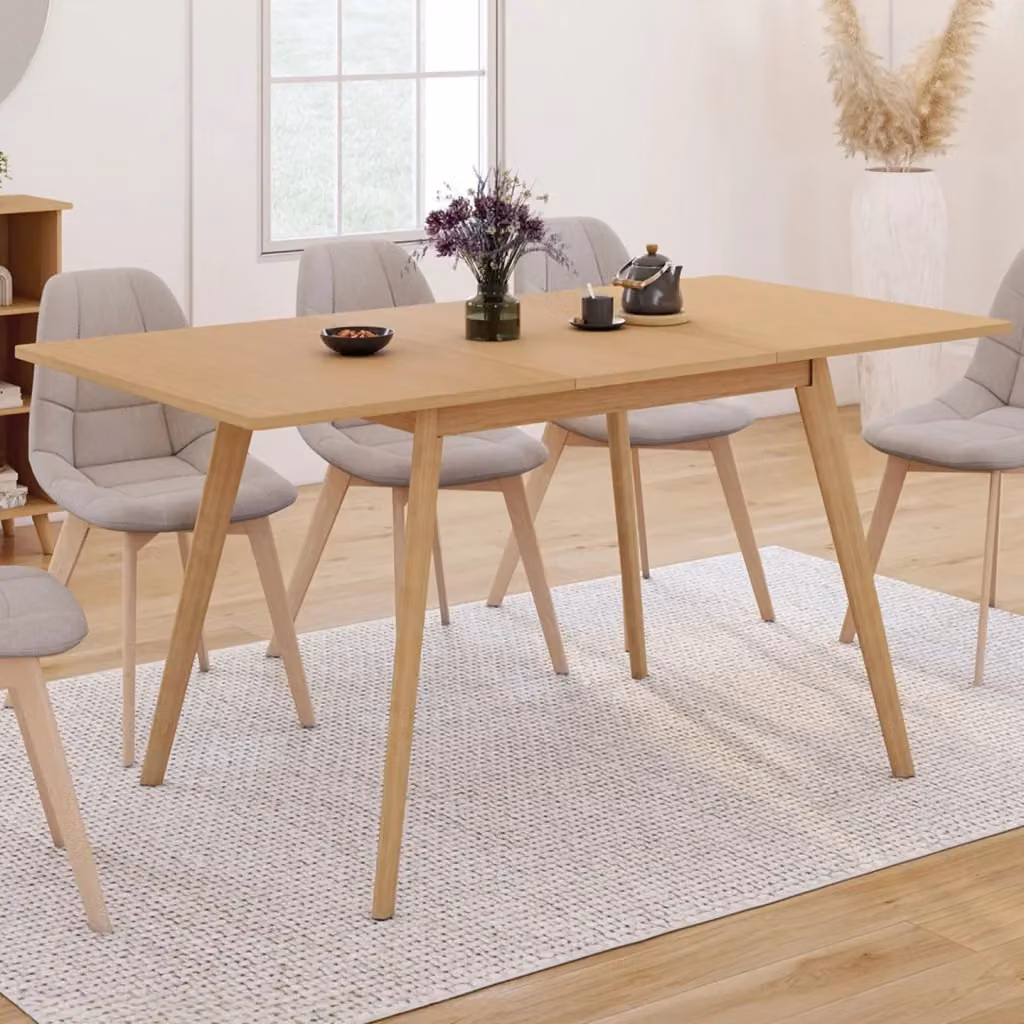 IDMarket Tavolo da pranzo rettangolare allungabile NOOR effetto legno marrone per 4-8 persone – 2