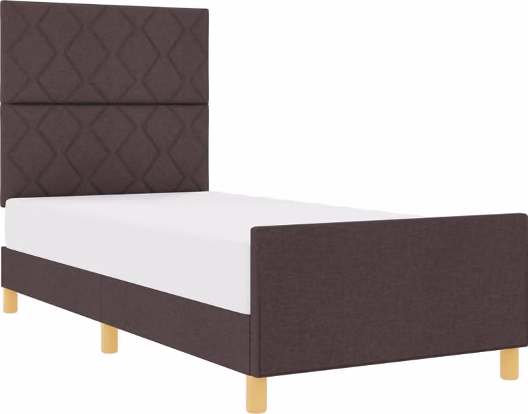 Struttura del letto Marrone scuro 100 x 200 cm Tessuto
