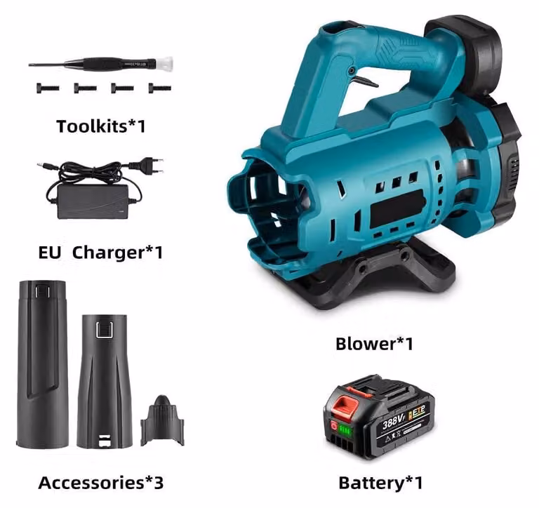 Soffiatore a lama - Aspiratore a lama - Soffiante d'aria - Elettrico - Brushless - 18500 giri/minuto - Soffiante per pulizia - Attrezzi da giardino