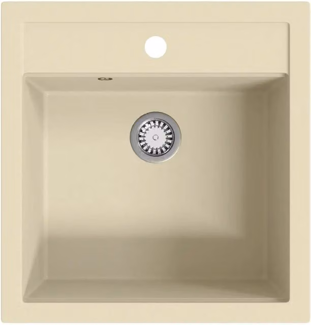 Lavello da Cucina in Granito Vasca Singola Beige CFW8349295