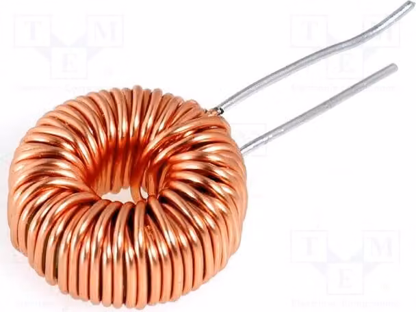 1 x Induttore: filo 65 mΩ, montaggio su circuito stampato, 100 uH, 6 A, serie DPT100A6, induttori ad anello