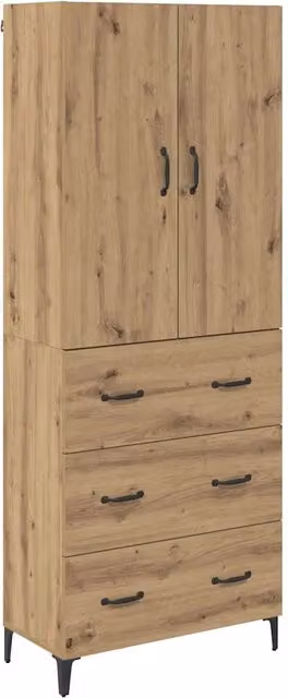 Credenza | Madia | Buffet da pranzo | Armadio da pranzo con cassetto Rovere artigianale 69,5 x 34 x 180 cm