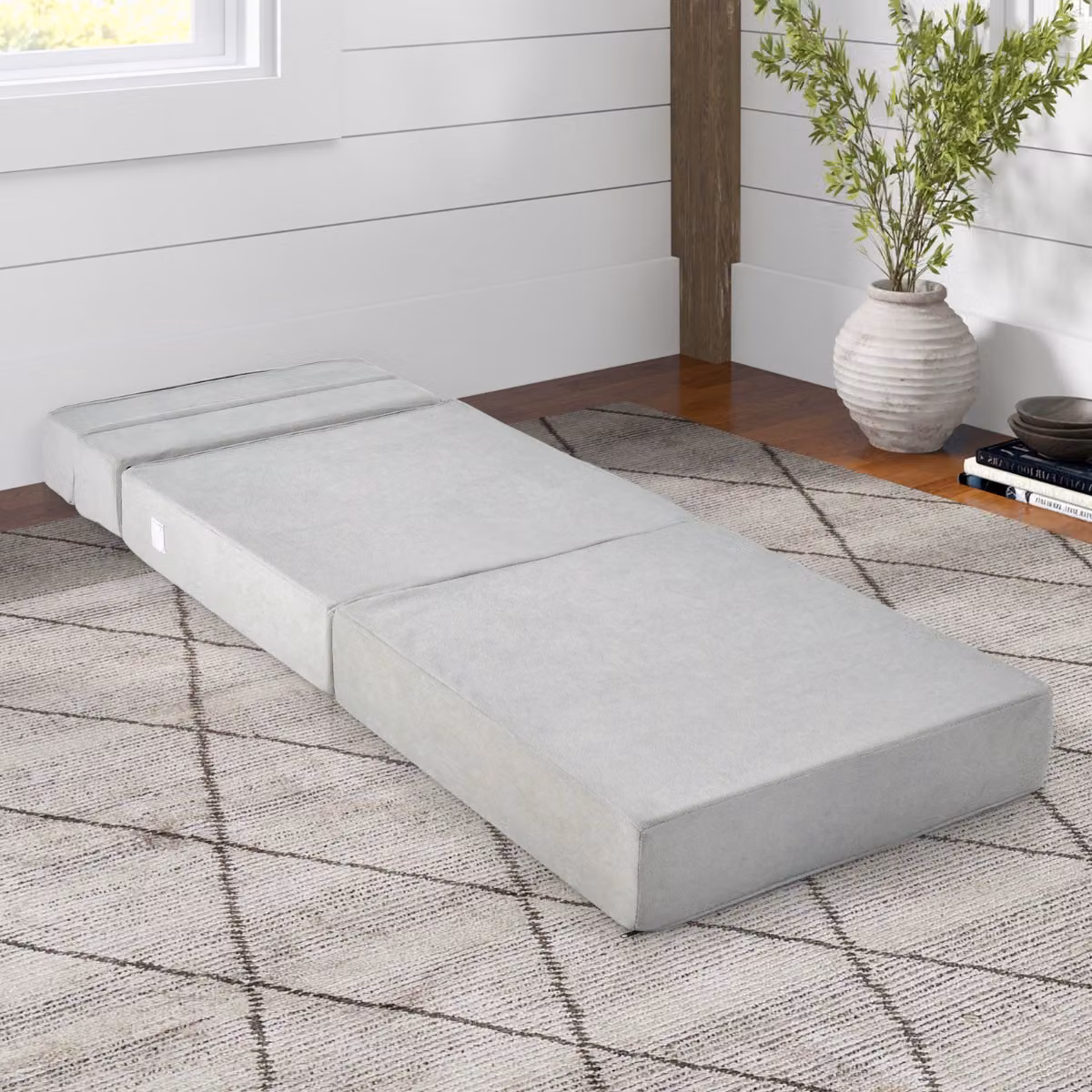 Divano letto convertibile Costway in schiuma ad alta densità con copertura in tessuto rimovibile e lavabile, Grigio