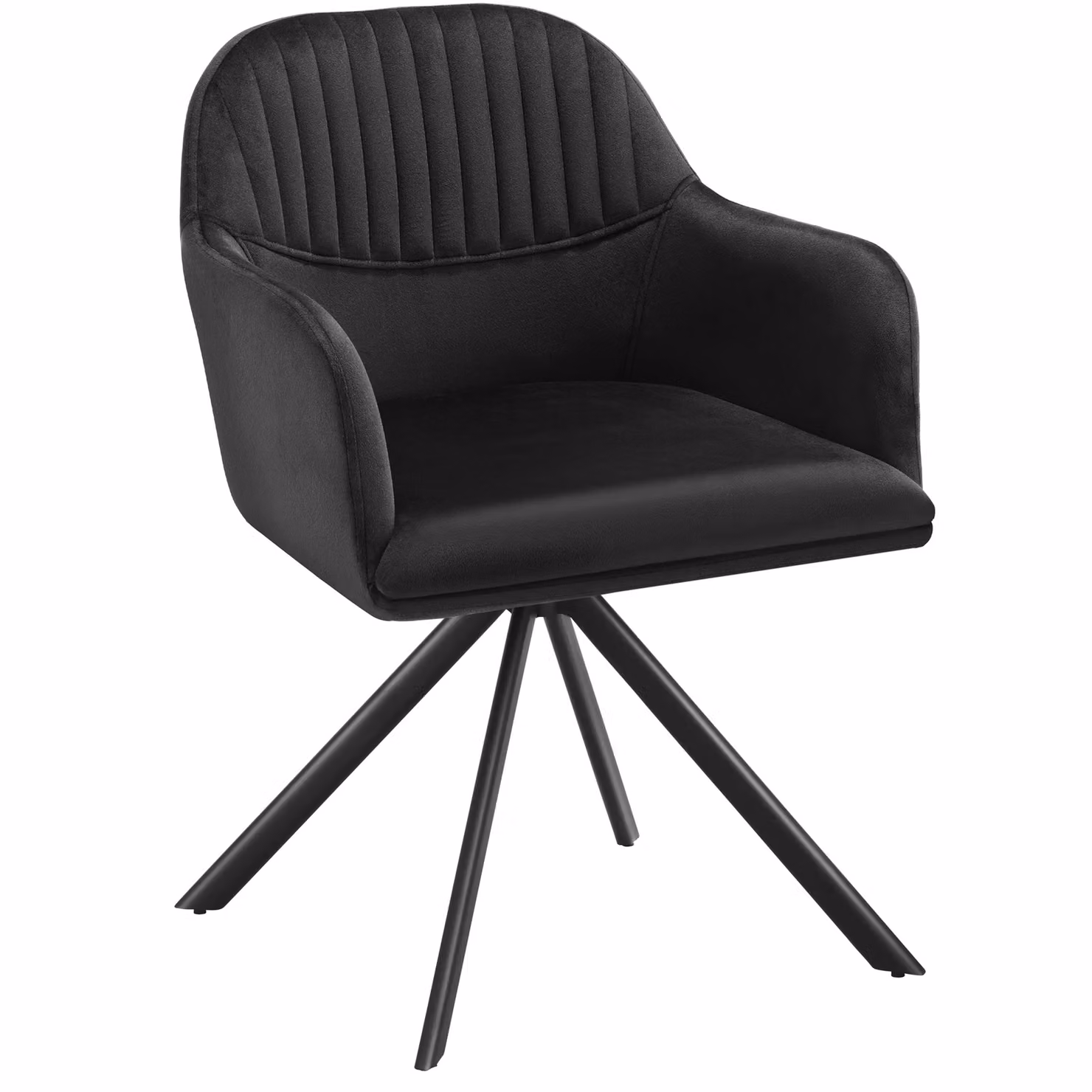Set di 2 sedie girevoli 360 gradi TecTake GmbH in velluto nero con struttura in metallo e plastica per soggiorno o sala da pranzo – 2