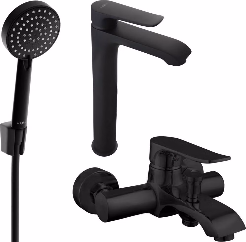Mexen Pecos R75 set da bagno, nero - 72713R75-70