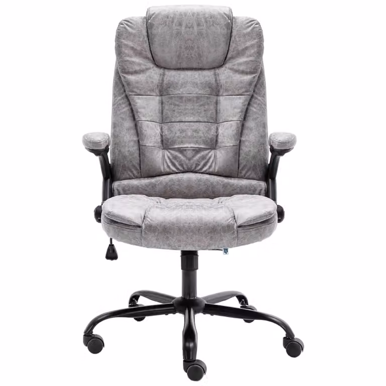 vidaXL Sedia da ufficio grigio chiaro effetto scamosciato