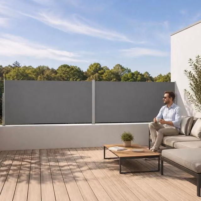 Extendable Side Awning, Anthracite, 117x1200 Cm