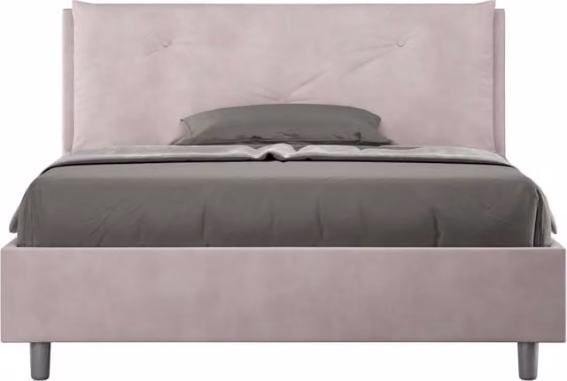 Letto Matrimoniale Francese 140x190 cm Senza Rete Imbottito in Microfibra Appia Large Glicine
