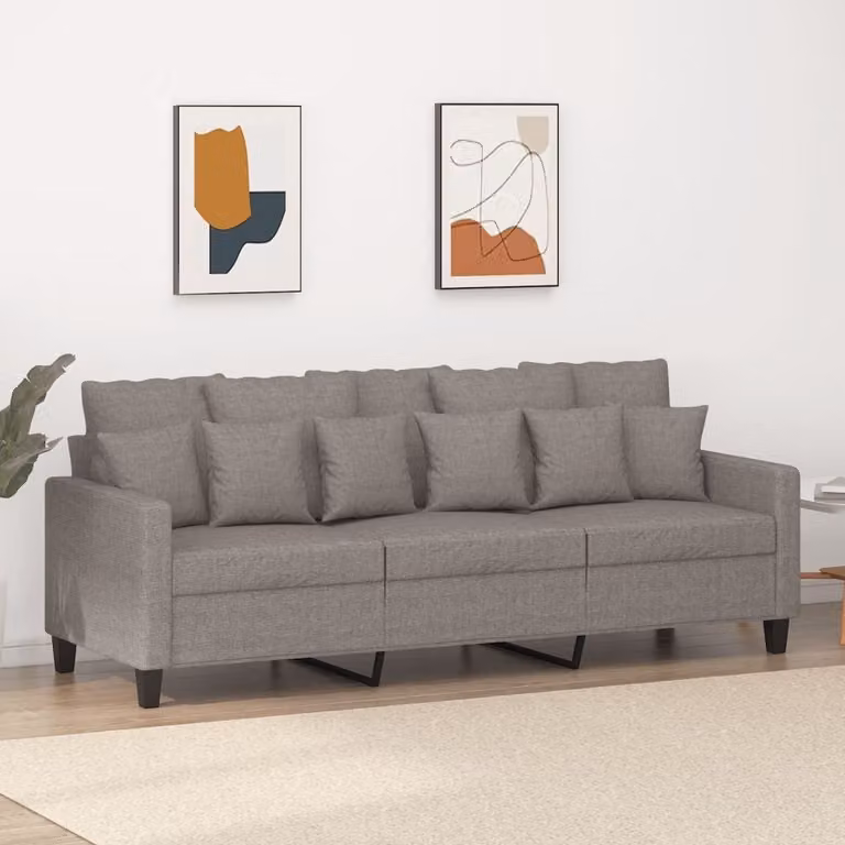 Divano Maison Exclusive, color taupe, 3 posti, 180 cm, rivestito in tessuto