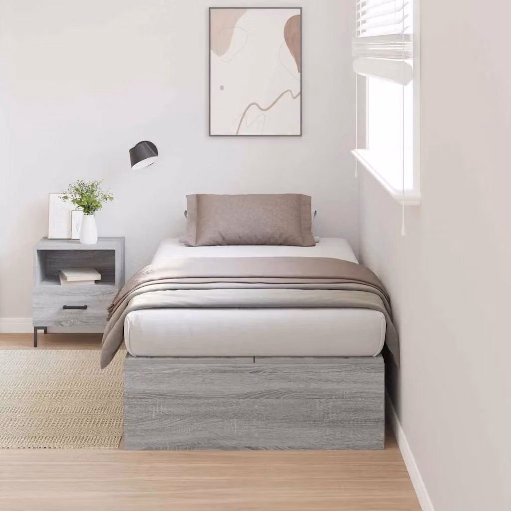 vidaXL Struttura letto con contenitore moderno Grigio, L/P: 100 x 200 cm