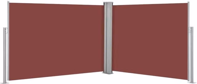 Tenda da sole laterale retrattile/schermo privacy per patio giardino terrazza balcone 120 x 1000 cm marrone 02_0007405
