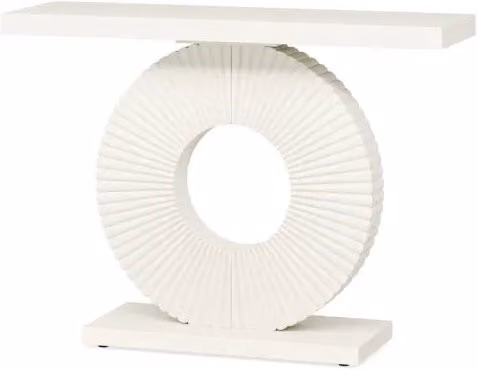 Tavolo Consolle Moderno REDOM Bianco in MDF e Metallo